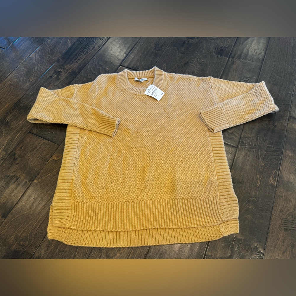 Madewell Pickford Pullover Autumn Gold XXS New With Tags - Basketweave